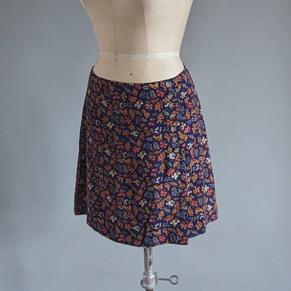 Madewell Ditsy Floral Print Faux Wrap 1990s Style Mini Skirt Size 2 Small - Picture 4 of 10